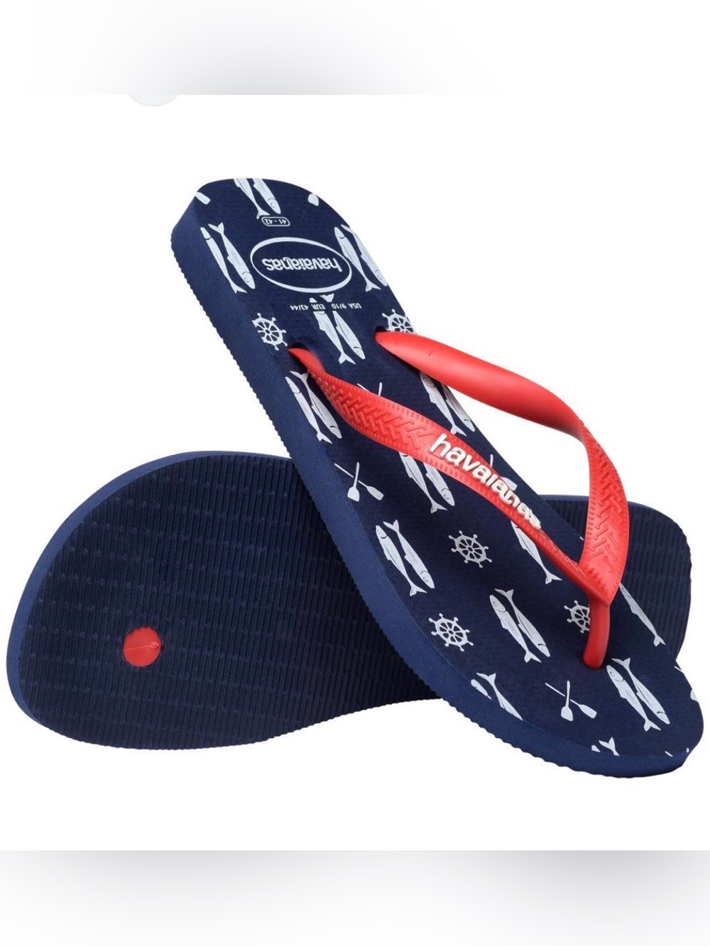 Havaianas Men’s Nautical Navy Flip Flops Size 9/10